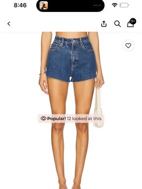 Abrand Medium Blue High-Rise Denim Shorts